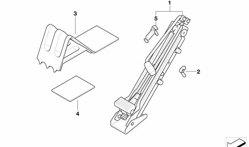 Soporte para gato hidráulico OEM 71126765001 para BMW E39. Original BMW.