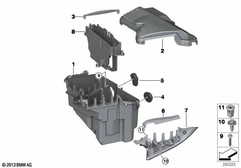 Geräteträger para BMW X5 F15, X6 F16 (OEM 12908514333). Original BMW