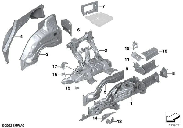 Extensión del paso de rueda izquierda para BMW G09 (OEM 41124A18D51). Original BMW