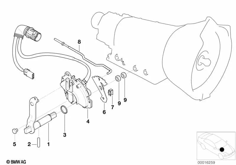 Interruptor de posición para BMW Serie 5 E39 (OEM 24351423104). Original BMW