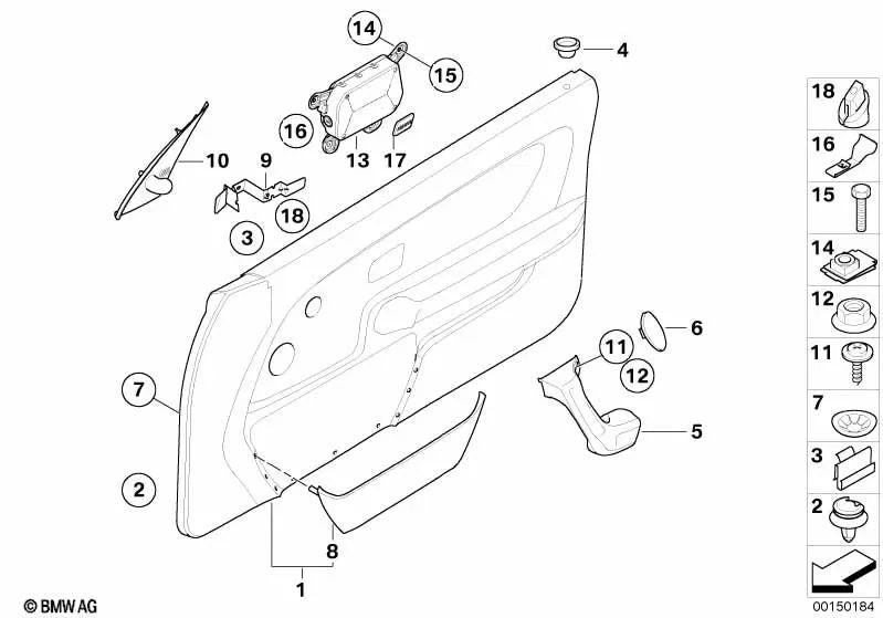 Empuñadura izquierda para BMW E36 (OEM 51418190323). Original BMW.