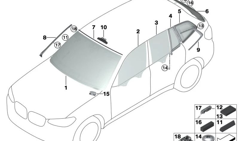 Moldura Ventanilla Lateral Trasera Derecha para BMW X3 F97, G01, G08 (OEM 51377410074). Original BMW