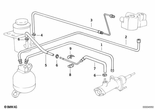 Soporte de la línea de combustible para BMW Serie 5 E28, Serie 7 E32 (OEM 16121178375). Original BMW