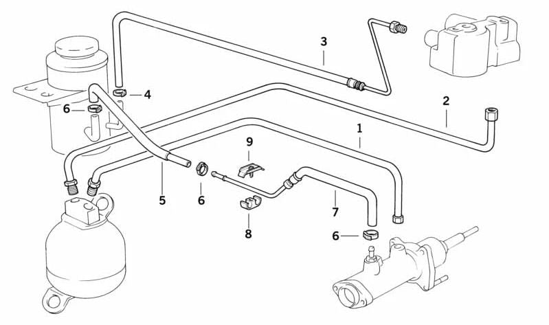 Soporte de la línea de ventilación para BMW Serie 5 E28, E34, Serie 6 E24, Serie 7 E32, Serie 8 E31 (OEM 16131179018). Original BMW