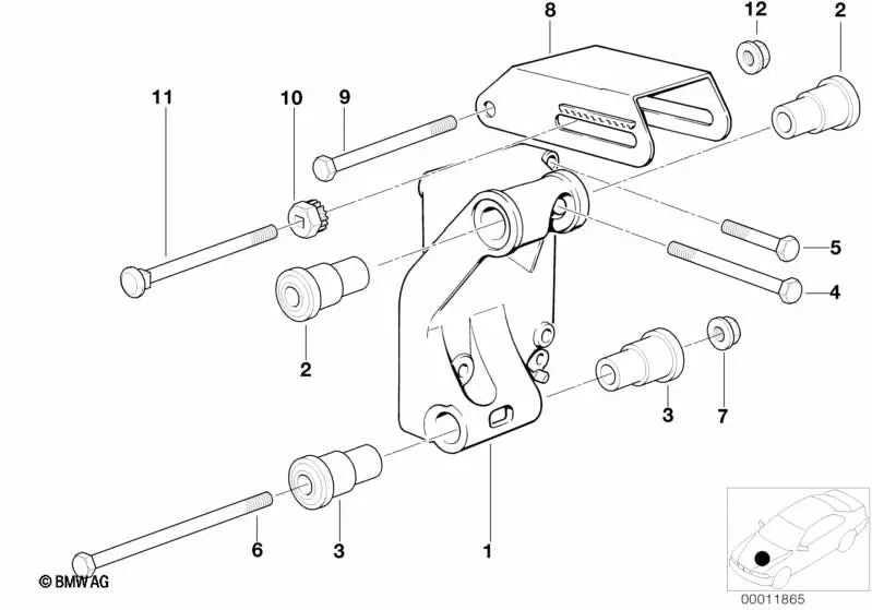 Buchse para BMW Serie 3 E30, E36, Serie 5 E34 (OEM 12311715491). Original BMW.