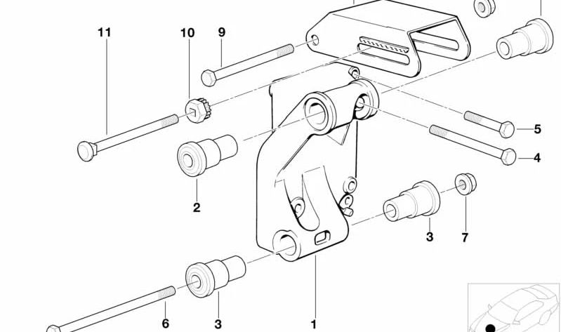 Buje para BMW Serie 3 E30, E36, Serie 5 E34 (OEM 12311715490). Original BMW