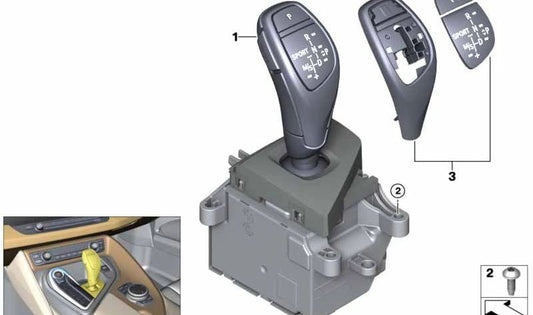 Selector de cambio para BMW i I12, I15 (OEM 61317950410). Original BMW