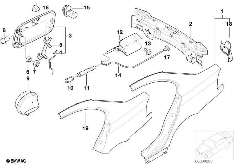 Fuelle para BMW Serie 3 E36, E46 (OEM 51258151799). Original BMW.