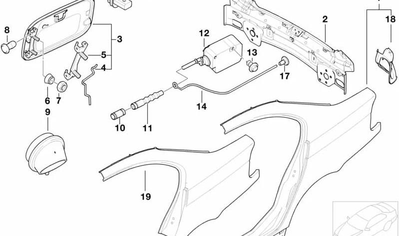 Carenado trasero completo para BMW Serie 3 E46 (OEM 41347063570). Original BMW.