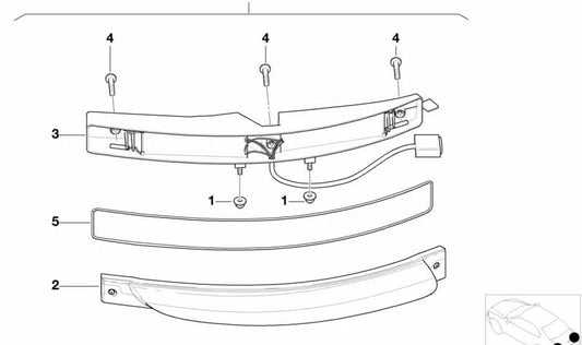 Piloto trasero derecho para BMW E52 Z8 (OEM 63214849424). Original BMW