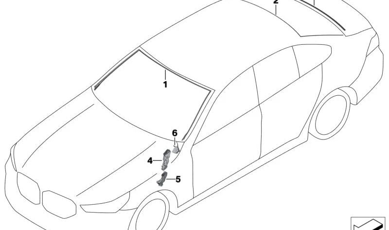 Canal de drenagem inferior esquerdo OEM 51319449086 para BMW G60, G61, G90, G70. BMW original.