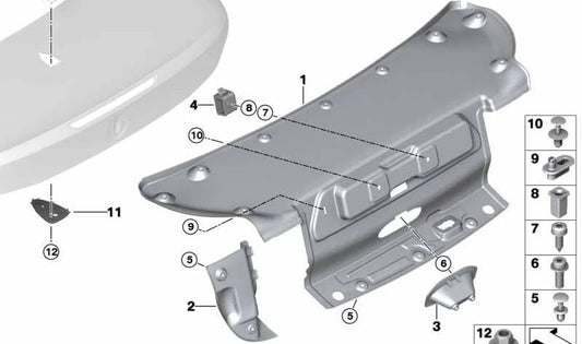 Rivestimento interno della scheda OEM 51497295253 per BMW F33, F83 (Serie 4 Cabrio). BMW originale.