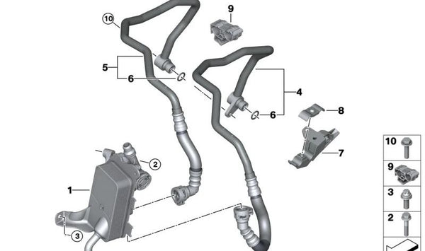 Clip de borde para BMW Serie 5 G60, G61, Serie 7 G70, X3 G45, X5 G05N, X6 G06N, X7 G07N (OEM 17227926315). Original BMW