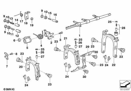 Asse di cambiamento per BMW E36, E46 Series 5 E34, E39 Serie 7 E32, E38 X5 E53 (OEM 23317501036). BMW originale.