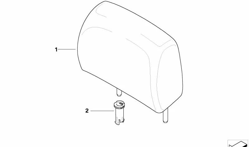 Reposacabezas de cuero negro para BMW Serie 3 E93, E93N (OEM 52207246446). Original BMW