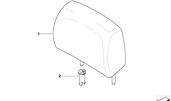 Reposacabezas de cuero negro para BMW Serie 3 E93, E93N (OEM 52207246446). Original BMW