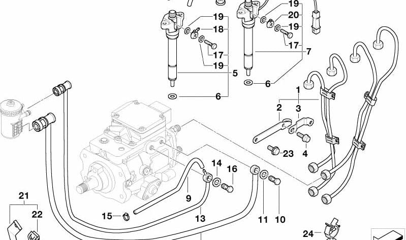 Inyector para BMW E46, E39 (OEM 13532246828). Original BMW