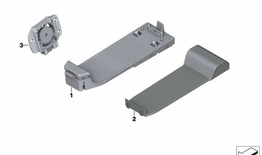 Base de soporte OEM 84109292893 para BMW F20, F21, F22, F23, F30, F39, F45, F46, F48, F54, F55, F56, F57, F60, F87, i3 (I01). Original BMW.