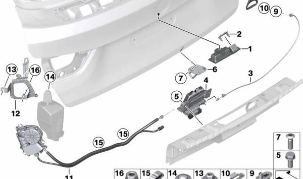 Tuerca para BMW Serie 3 F34N, Serie 4 F36, F36N (OEM 51247361771). Original BMW