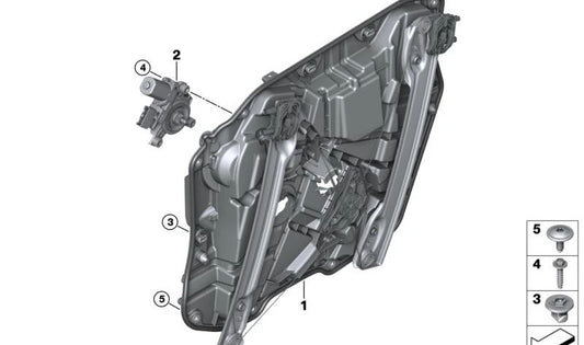 Right front door support OEM 51335A620E8 for BMW U11, U12, U10. Original BMW.