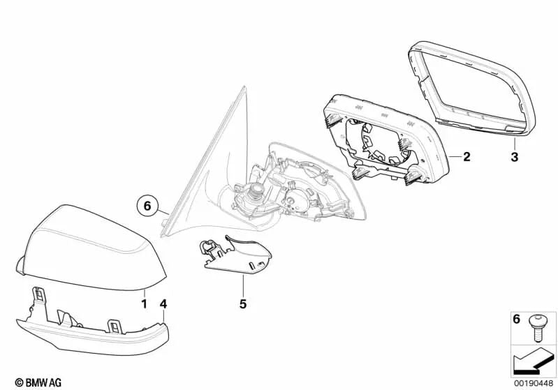 Parte inferior de la carcasa izquierda para BMW E60N, E61N, E63N, E64N (OEM 51167206631). Original BMW.