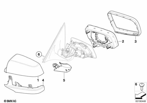 Parte inferior de la carcasa izquierda para BMW E60N, E61N, E63N, E64N (OEM 51167206631). Original BMW.