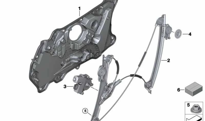 Soporte de puerta delantera derecha OEM 51487440716 para BMW F93, G16. Original BMW.