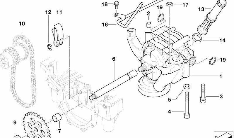 Bomba de aceite OEM 11417830651 para BMW E52 (Z8). Original BMW.