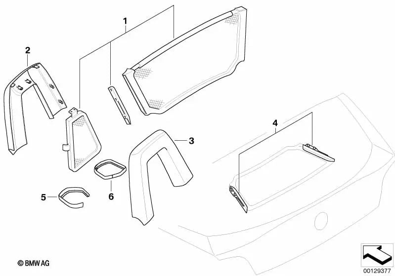 Cubierta derecha para BMW Z4 E85 (OEM 51437055440). Original BMW.