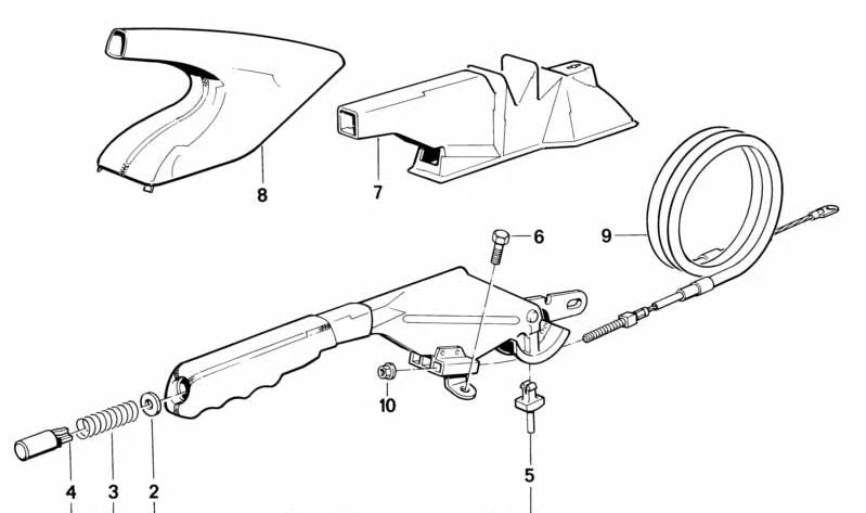 Palanca de Freno de Mano de Cuero para BMW E34, E32 (OEM 34411157095). Original BMW.