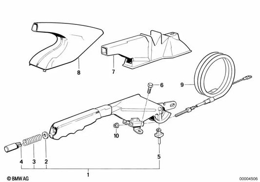 Palanca de freno de mano de cuero para BMW E34, E32 (OEM 34411157096). Original BMW