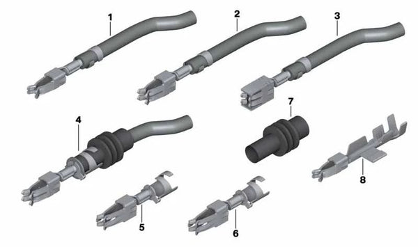 Contacto de resorte de doble hoja para BMW E81, E82, E87, E88, F20, F21, F52, Serie 3 E36, E46, E90, F30, G20, Serie 4 F32, G22, G23, Serie 5 E39, F07, F10, F11, F18, F90, G30, Serie 6 F06, F12, F13, Serie 7 E38, F01, G11, Serie 8 G14, G15, i I01, I12, I1