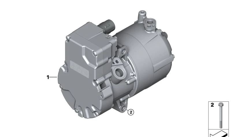 Compresor de aire acondicionado eléctrico para BMW U11 (OEM 64525A5F559). Original BMW