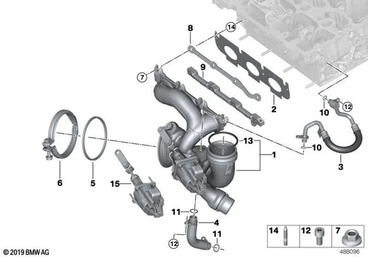 Conducto de aceite para BMW F45, F45N, F48N, F49, F49N, F39, F60N (OEM 11429452216). Original BMW