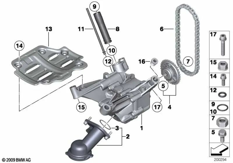 Cojinete de apoyo para BMW F07, F10, F11, F06, F12, F13, F01N, F02N, F04, E70, F15, E71, F16 (OEM 64557550045). Original BMW.