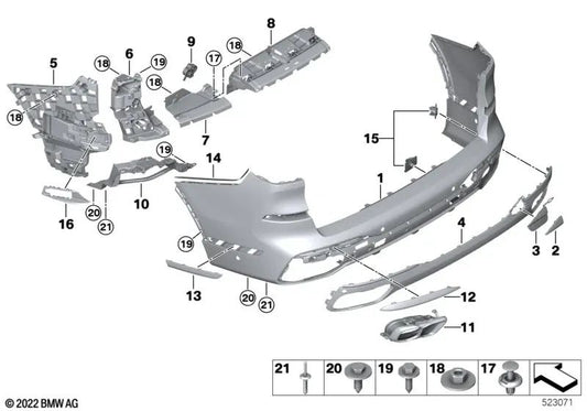 Tapa de la salida del tubo de escape izquierda para BMW X5 G05, G05N, X6 G06, G06N, X7 G07, G07N (OEM 51125A5C8F3). Original BMW