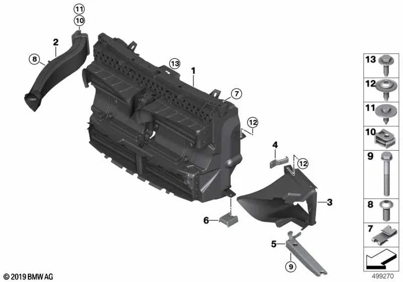 Guida d'aria con controllo della valvola per BMW F45, F46 (OEM 5174805853). BMW originale.