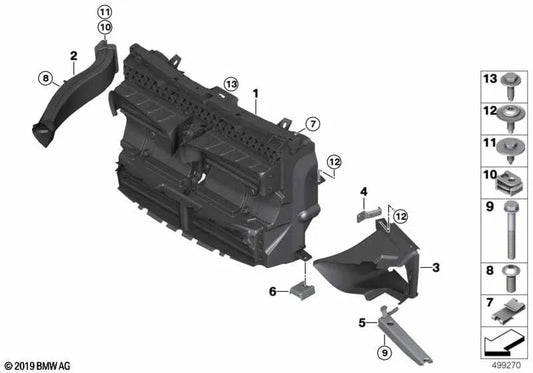 Luftführung mit Ventilsteuerung für BMW F45, F46 (OEM 51748058553). Original BMW.