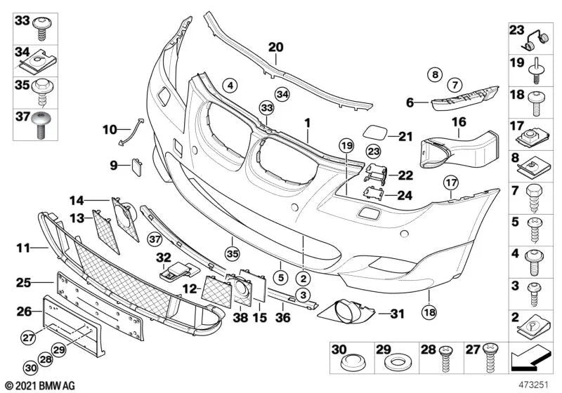 Adaptadora para BMW Serie 5 E60, E61 (OEM 51118032081). Original BMW