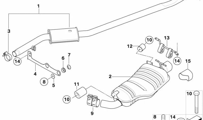 Silenciador trasero OEM 18303449079 para BMW X3 (E83). Original BMW