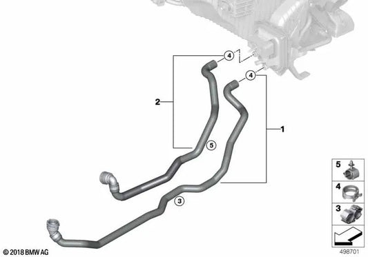 Coolant Advance Hose for BMW 3 Series G20, G20N, G21 (OEM 64219398955). Original BMW