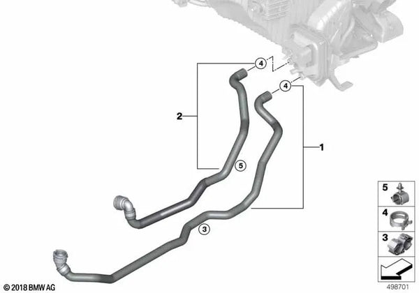 Manguera de Refrigerante de Avance para BMW Serie 3 G20, G20N, G21 (OEM 64219398955). Original BMW