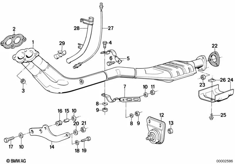 Support for BMW E30 (OEM 11761285101). Genuine BMW.