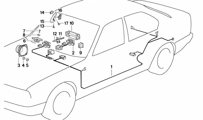 Cubierta del altavoz derecha para BMW Serie 7 E32 (OEM 65138356278). Original BMW.