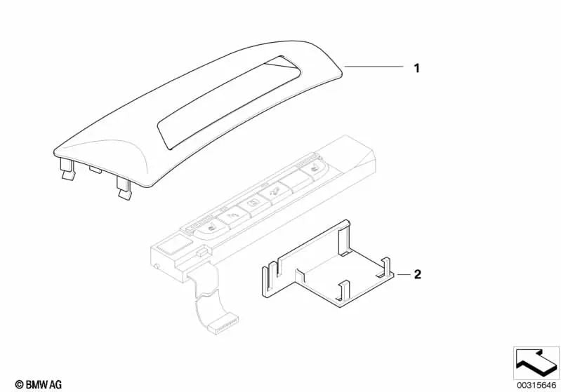 Cubierta centro de cambio para BMW E87 (OEM 61316965767). Original BMW