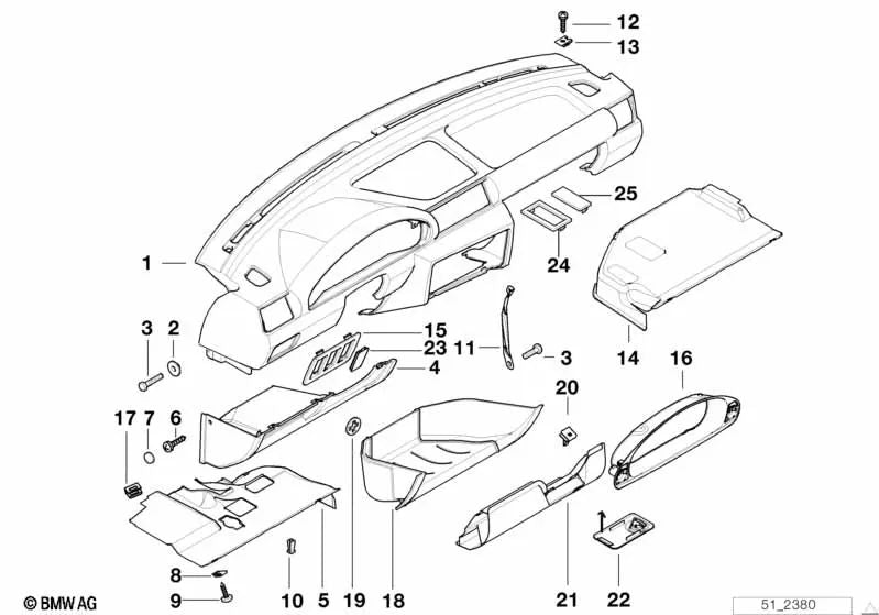 Revestimiento inferior izquierdo para BMW Serie 3 E36 (OEM 51458185748). Original BMW.