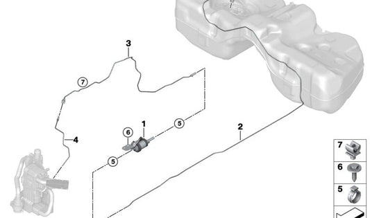 Schlauchklemme für BMW E36, E90N, F30, F31, F34N, G20, G21, F32N, F36N, G22, G23, G26, E39, F07, F10, F11, G30, G31, G60, F06, F12, F13, G32, E38, F01, F02, G11, G12, G70, G14, G15, G16, F25, G01, F26, G02, F15, F85, G05, F16, F86, G06, G06N, G07