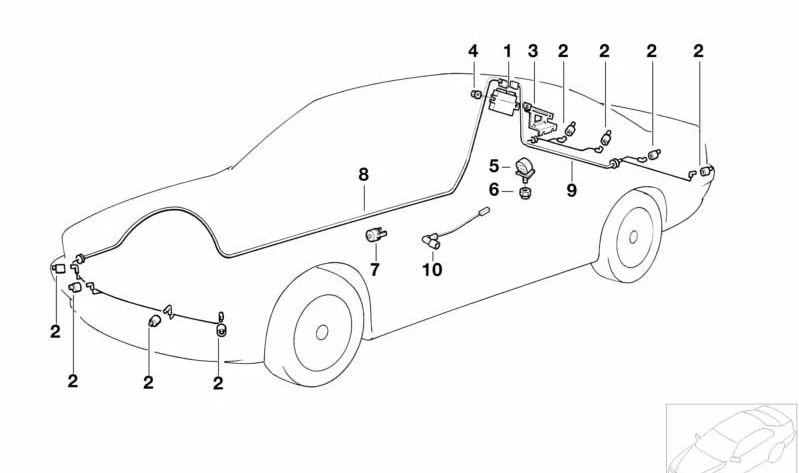 Sensor de aparcamiento OEM 66202240945 para BMW (E39, E60, E61, E63, E64, E85, E86). Original BMW.