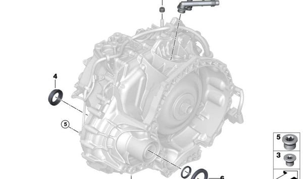 Sello de Eje de Salida para BMW U06, U11, U12 (OEM 28005A7A380). Original BMW