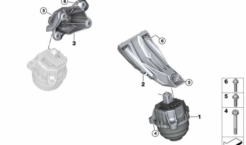 Soporte del motor izquierdo para BMW G12, G12N (OEM 22116866155). Original BMW